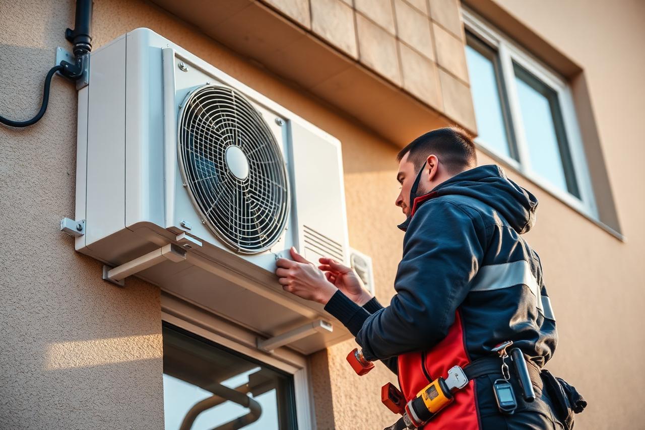 Estimation prix climatisation Marseille : exemple d'unité extérieure multi-split en cours d'installation